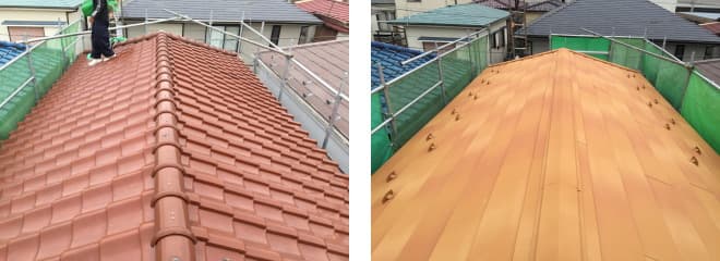 横浜市南区の屋根修理、屋根葺き替え例